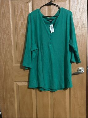 torrid Teal Button Henley Tunic